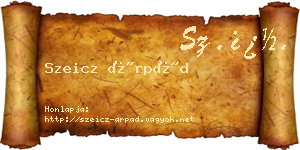 Szeicz Árpád névjegykártya