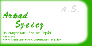 arpad szeicz business card